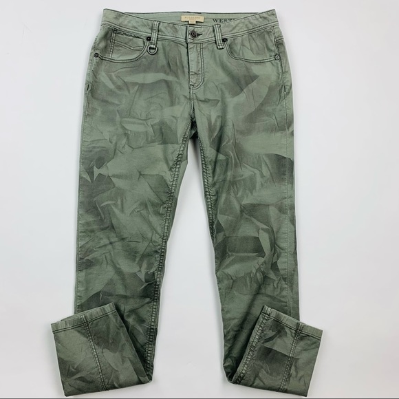 Burberry Brit Pants - Burberry Brit Green Print Westbourne Skinny Ankle Pants Sz 29